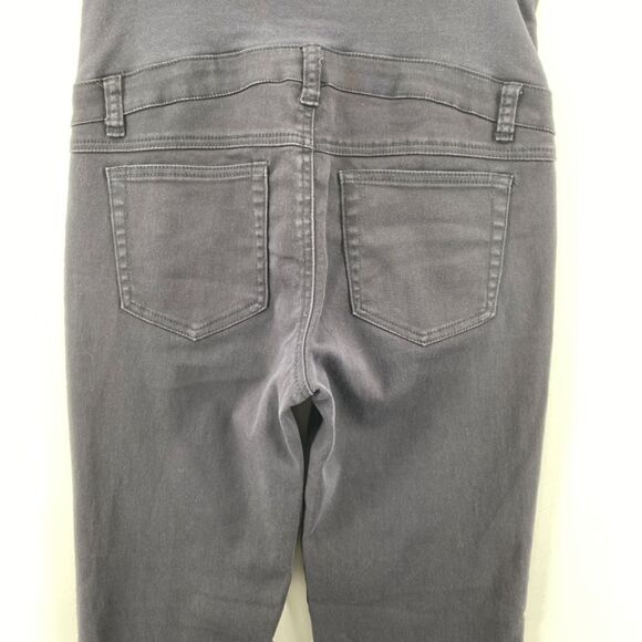 Thyme Jeans Women's Medium Maternity Full-belly Panel Black Purple Denim Pockets - Picture 8 of 11